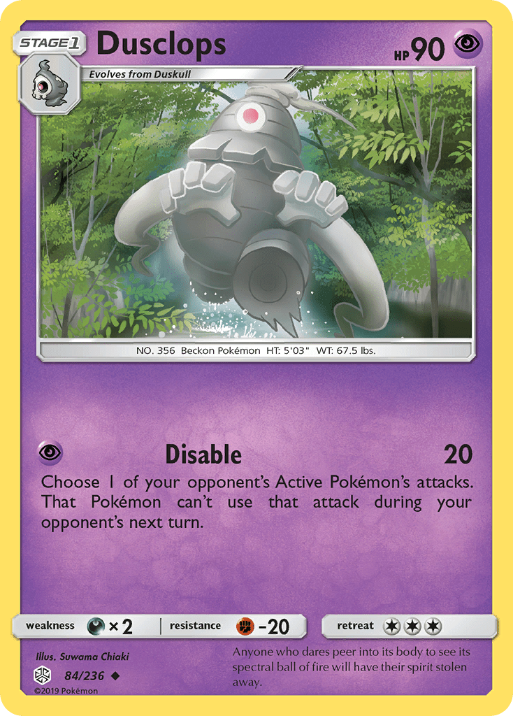 Dusclops (84/236) [Sun & Moon: Cosmic Eclipse] Pokemon Single Pokémon  | Multizone: Comics And Games