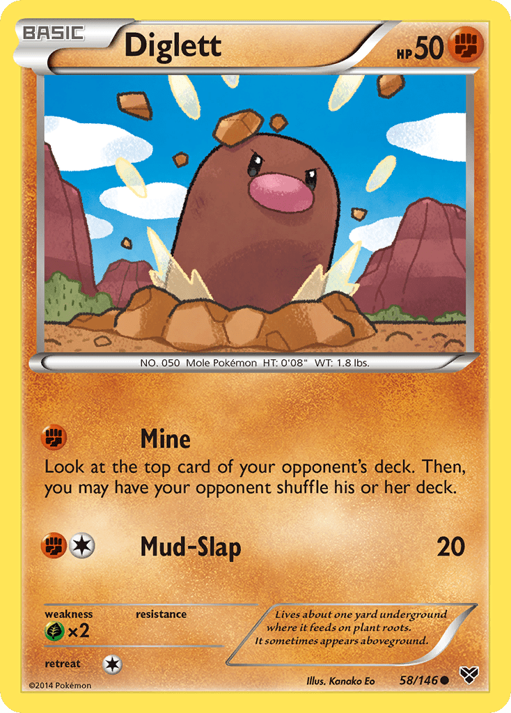 Diglett (58/146) [XY: Base Set] Pokemon Single Pokémon  | Multizone: Comics And Games