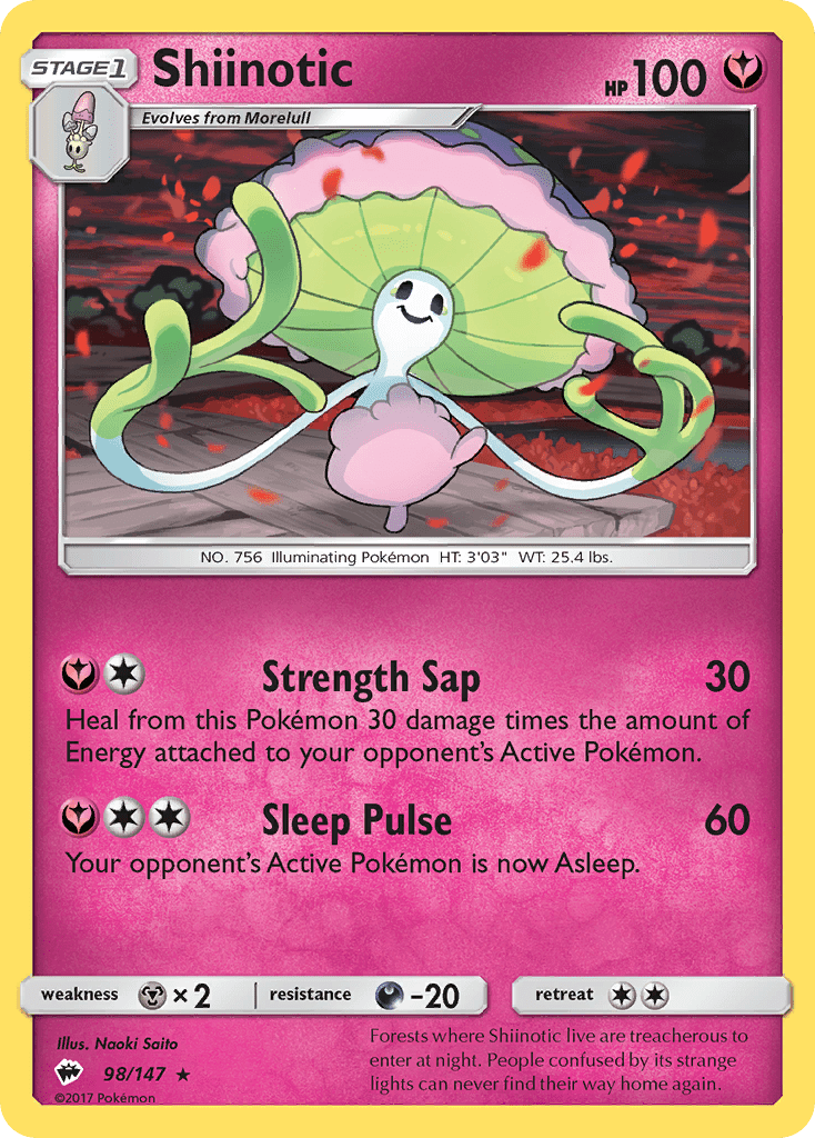 Shiinotic (98/147) [Sun & Moon: Burning Shadows] Pokemon Single Pokémon  | Multizone: Comics And Games