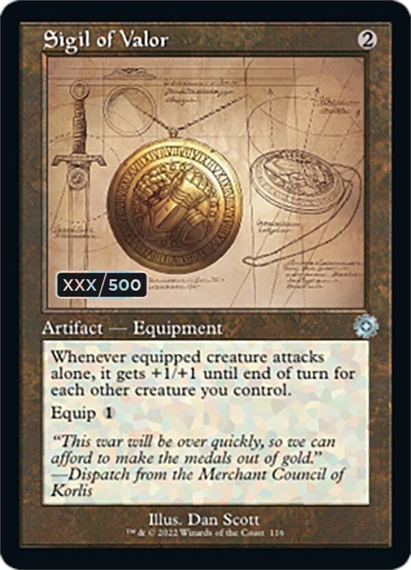 Sigil of Valor (Retro Schematic) (Serial Numbered) [The Brothers' War Retro Artifacts] MTG Single Magic: The Gathering  | Multizone: Comics And Games
