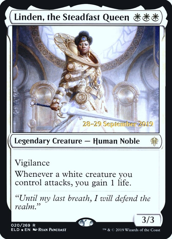 Linden, the Steadfast Queen [Throne of Eldraine Prerelease Promos] MTG Single Magic: The Gathering  | Multizone: Comics And Games