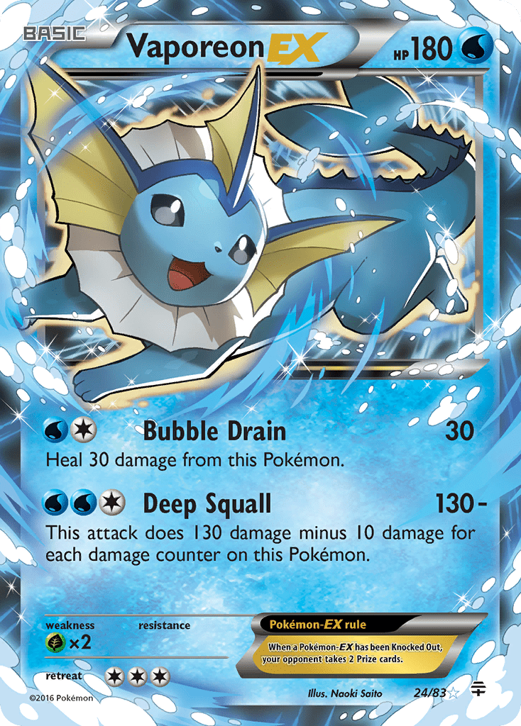 Vaporeon EX (24/83) [XY: Generations] Pokemon Single Pokémon  | Multizone: Comics And Games