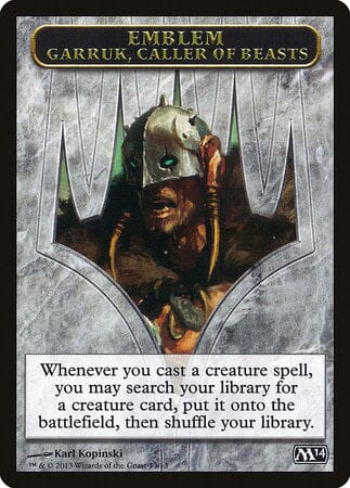 Emblem - Garruk, Caller of Beasts [Magic 2014 Tokens] MTG Single Magic: The Gathering  | Multizone: Comics And Games