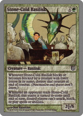 Stone-Cold Basilisk [Unhinged] MTG Single Magic: The Gathering  | Multizone: Comics And Games