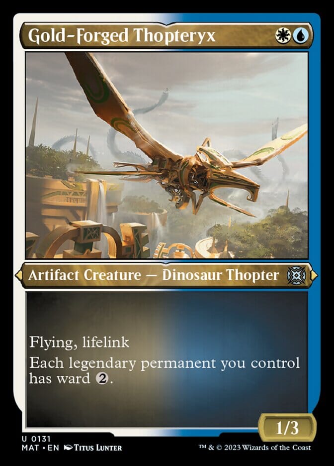 Gold-Forged Thopteryx (Foil Etched) [March of the Machine: The Aftermath] MTG Single Magic: The Gathering  | Multizone: Comics And Games