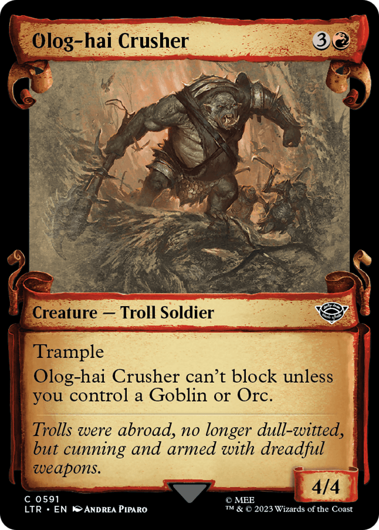Olog-Hai Crusher [The Lord of the Rings: Tales of Middle-Earth Showcase Scrolls] MTG Single Magic: The Gathering  | Multizone: Comics And Games