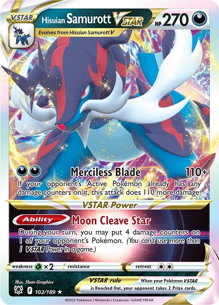 Hisuian Samurott VSTAR (102/189) [Sword & Shield: Astral Radiance] Pokemon Single Pokémon  | Multizone: Comics And Games