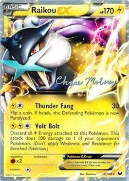 Raikou EX (38/108) (Eeltwo - Chase Moloney) [World Championships 2012] Pokemon Single Pokémon  | Multizone: Comics And Games