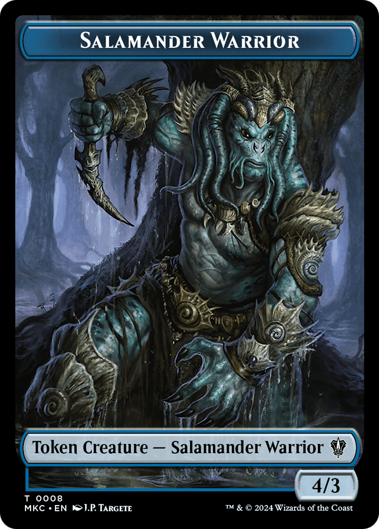 Salamander Warrior // Zombie Double-Sided Token [Murders at Karlov Manor Commander Tokens] MTG Single Magic: The Gathering  | Multizone: Comics And Games