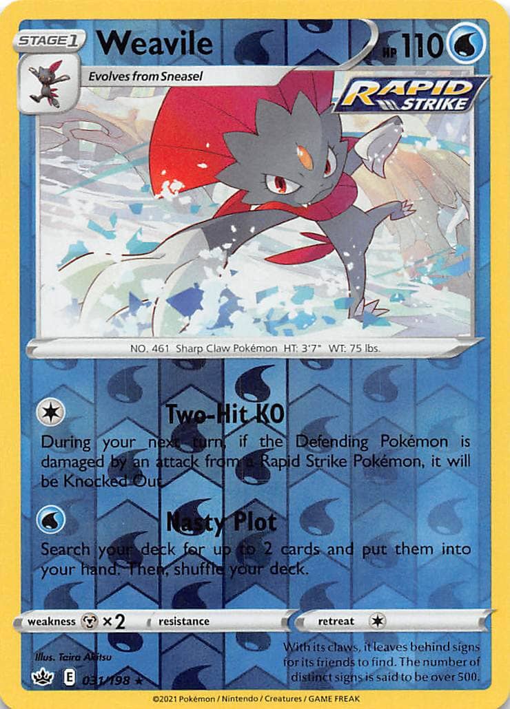 Weavile (031/198) [Sword & Shield: Chilling Reign] Pokemon Single Pokémon  | Multizone: Comics And Games
