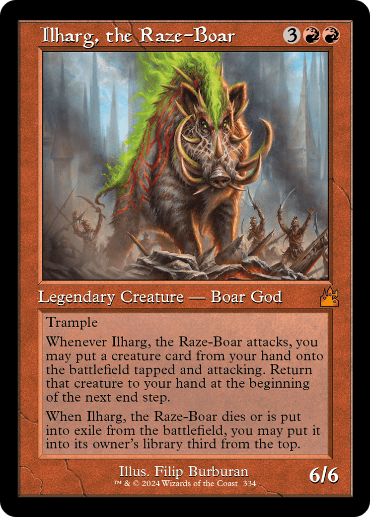 Ilharg, the Raze-Boar (Retro Frame) [Ravnica Remastered] MTG Single Magic: The Gathering  | Multizone: Comics And Games