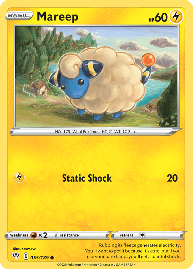 Mareep (055/189) [Sword & Shield: Darkness Ablaze] Pokemon Single Pokémon  | Multizone: Comics And Games