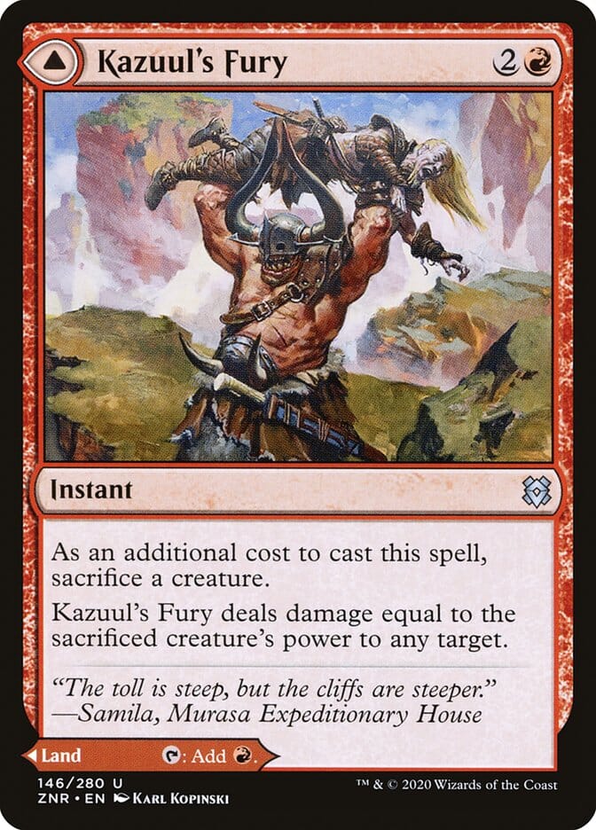 Kazuul's Fury // Kazuul's Cliffs [Zendikar Rising] MTG Single Magic: The Gathering  | Multizone: Comics And Games
