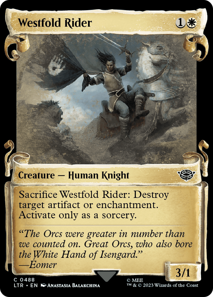 Westfold Rider [The Lord of the Rings: Tales of Middle-Earth Showcase Scrolls] MTG Single Magic: The Gathering  | Multizone: Comics And Games