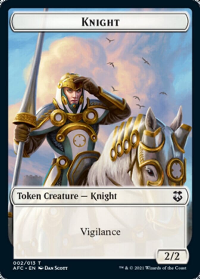 Knight // Saproling Double-sided Token [Dungeons & Dragons: Adventures in the Forgotten Realms Commander Tokens] MTG Single Magic: The Gathering  | Multizone: Comics And Games