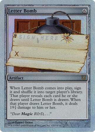 Letter Bomb (Alternate Foil) [Unhinged] MTG Single Magic: The Gathering  | Multizone: Comics And Games