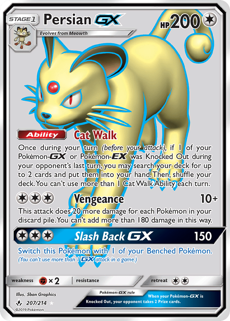 Persian GX (207/214) [Sun & Moon: Unbroken Bonds] Pokemon Single Pokémon  | Multizone: Comics And Games