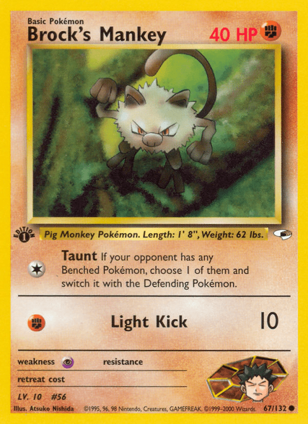 Brock's Mankey (67/132) [Gym Heroes 1st Edition] Pokemon Single Pokémon  | Multizone: Comics And Games