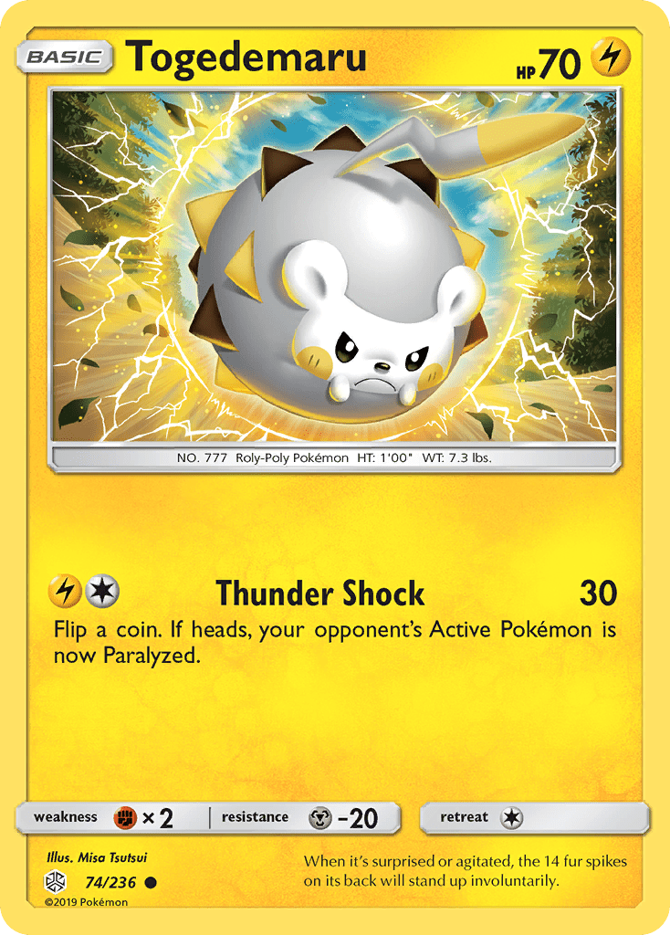 Togedemaru (74/236) [Sun & Moon: Cosmic Eclipse] Pokemon Single Pokémon  | Multizone: Comics And Games