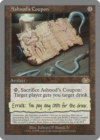 Ashnod's Coupon [Unglued] MTG Single Magic: The Gathering  | Multizone: Comics And Games