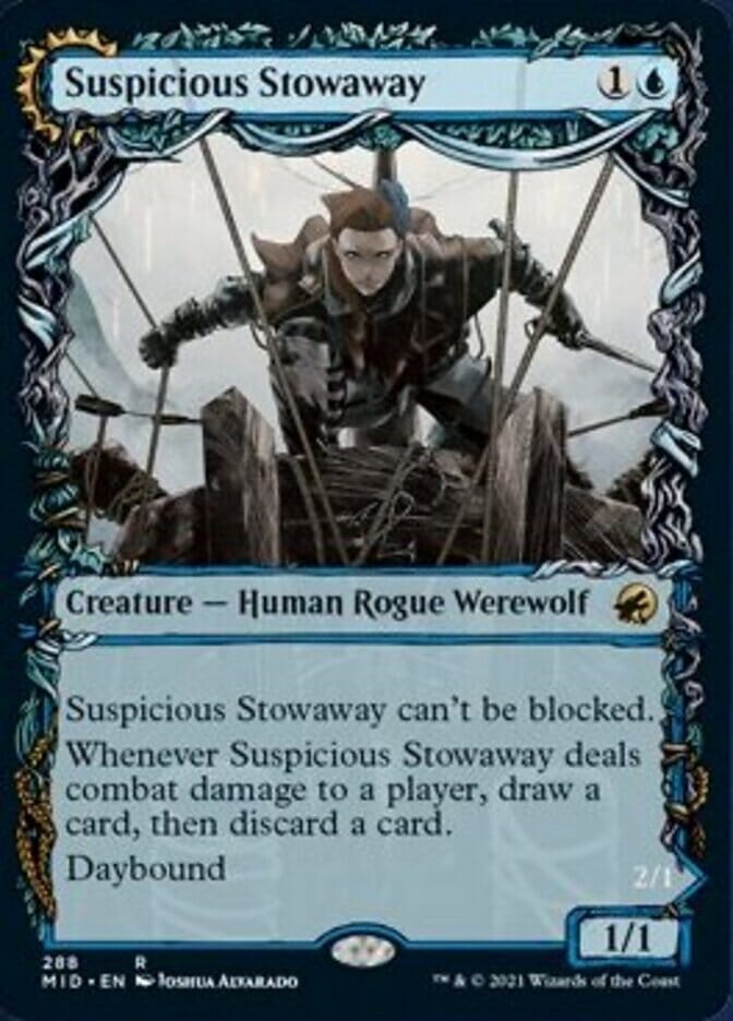 Suspicious Stowaway // Seafaring Werewolf (Showcase Equinox) [Innistrad: Midnight Hunt] MTG Single Magic: The Gathering  | Multizone: Comics And Games