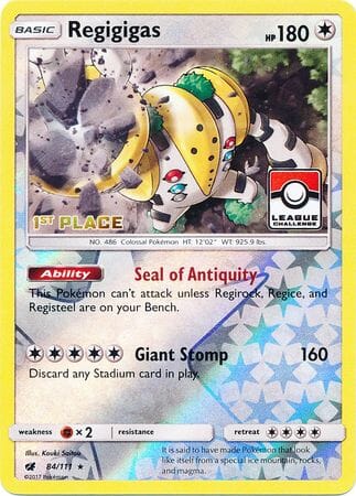 Regigigas (84/111) (League Promo 1st Place) [Sun & Moon: Crimson Invasion] Pokemon Single Pokémon  | Multizone: Comics And Games