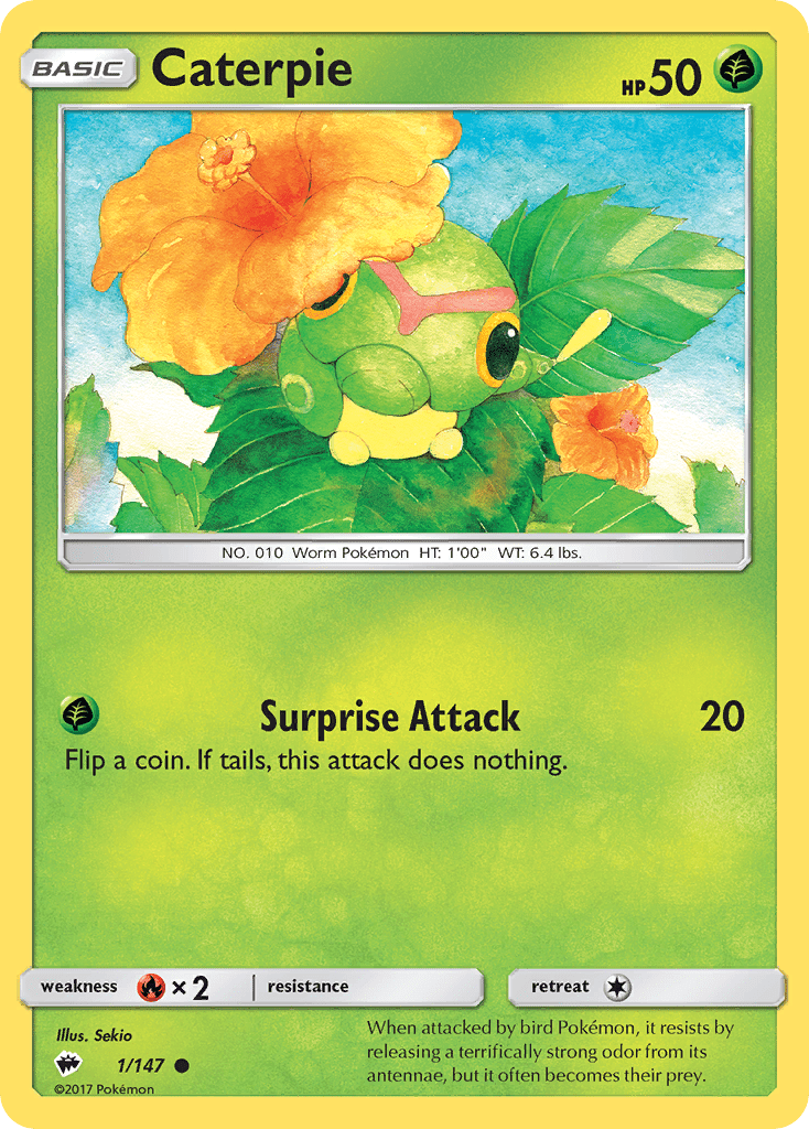 Caterpie (1/147) [Sun & Moon: Burning Shadows] Pokemon Single Pokémon  | Multizone: Comics And Games