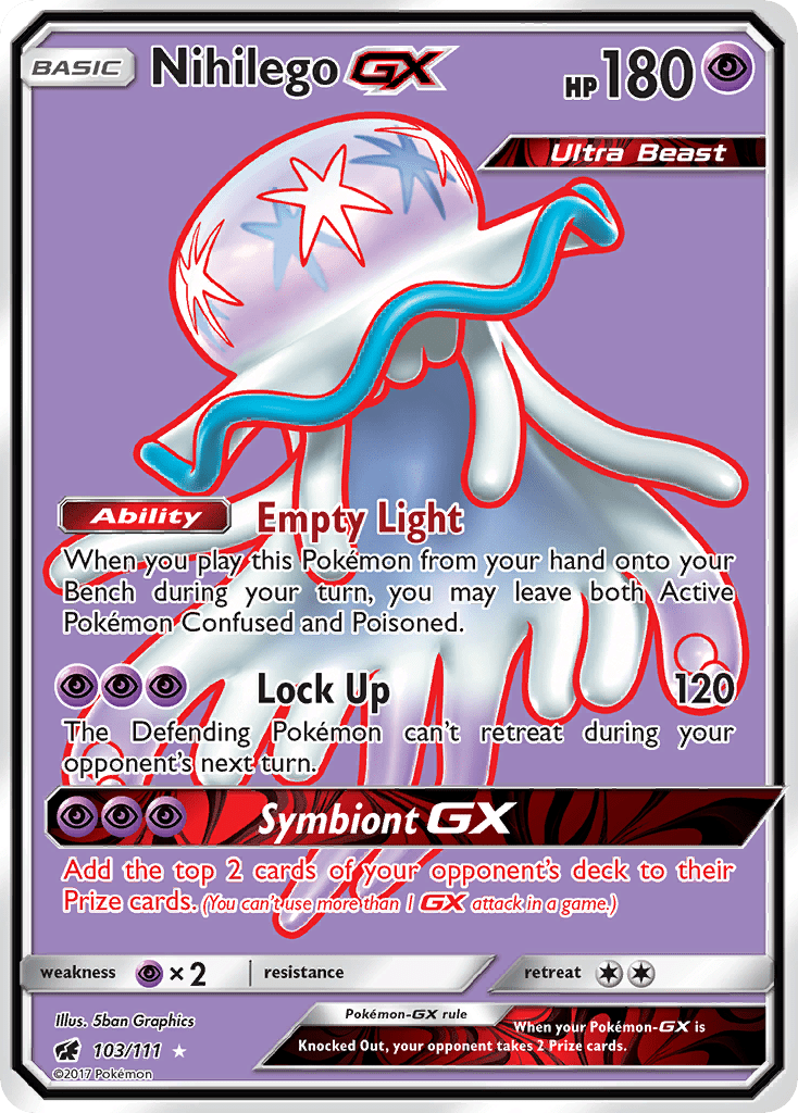 Nihilego GX (103/111) [Sun & Moon: Crimson Invasion] Pokemon Single Pokémon  | Multizone: Comics And Games