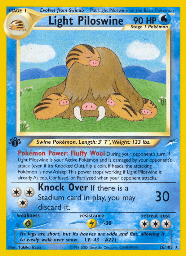 Light Piloswine (26/105) [Neo Destiny 1st Edition] Pokemon Single Pokémon  | Multizone: Comics And Games