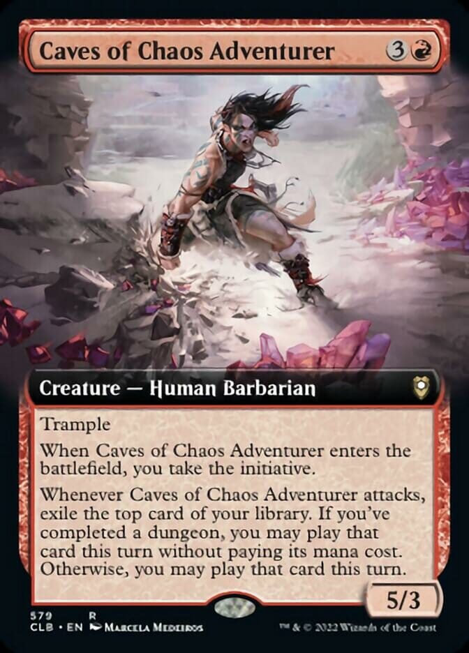 Caves of Chaos Adventurer (Extended Art) [Commander Legends: Battle for Baldur's Gate] MTG Single Magic: The Gathering  | Multizone: Comics And Games