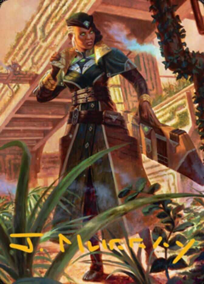 Vivien on the Hunt Art Card (Gold-Stamped Signature) [Streets of New Capenna Art Series] MTG Single Magic: The Gathering  | Multizone: Comics And Games