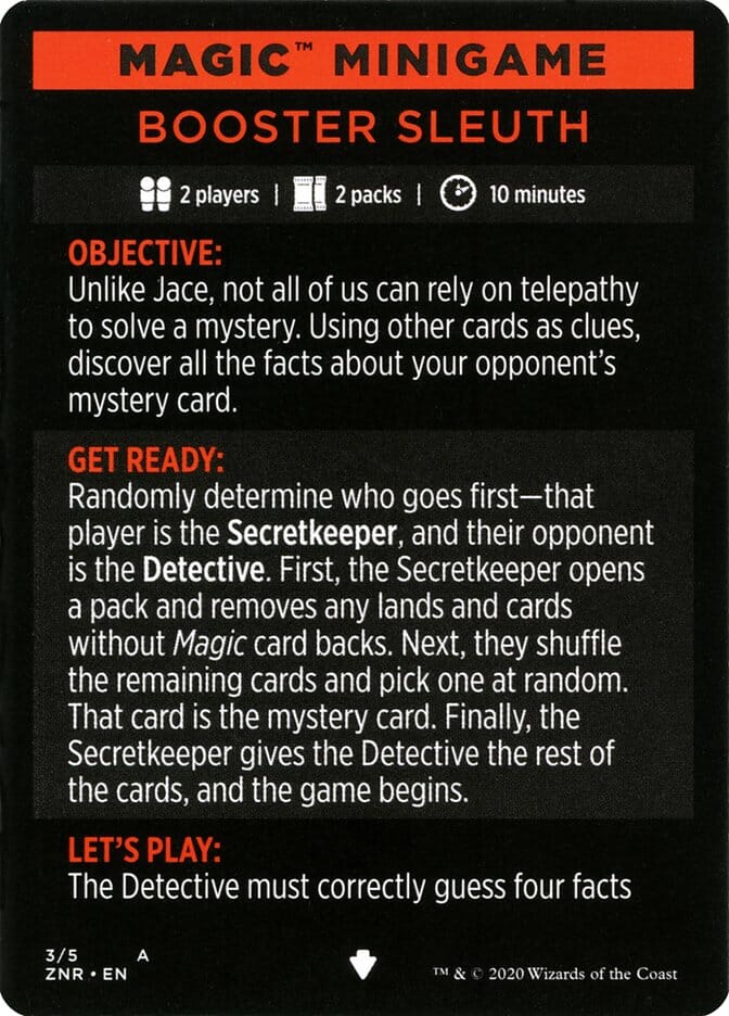 Booster Sleuth (Magic Minigame) [Zendikar Rising Minigame] MTG Single Magic: The Gathering  | Multizone: Comics And Games