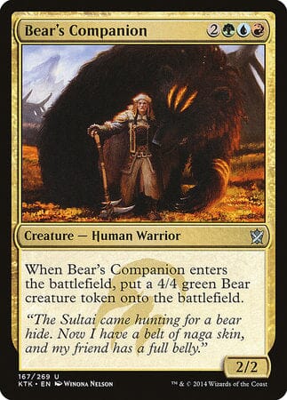 Bear's Companion [Khans of Tarkir] MTG Single Magic: The Gathering  | Multizone: Comics And Games