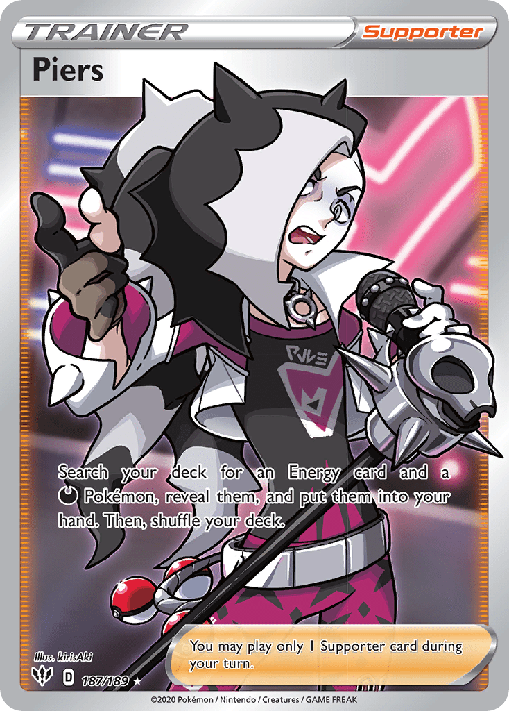 Piers (187/189) [Sword & Shield: Darkness Ablaze] Pokemon Single Pokémon  | Multizone: Comics And Games