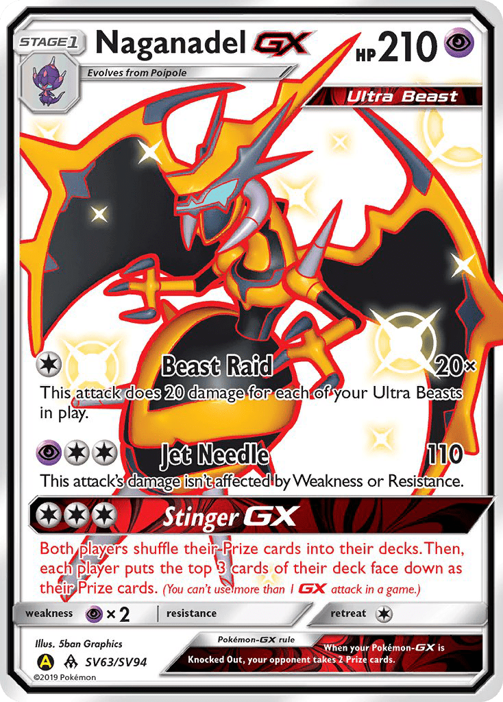 Naganadel GX (SV63/SV94) [Sun & Moon: Hidden Fates - Shiny Vault] Pokemon Single Pokémon  | Multizone: Comics And Games
