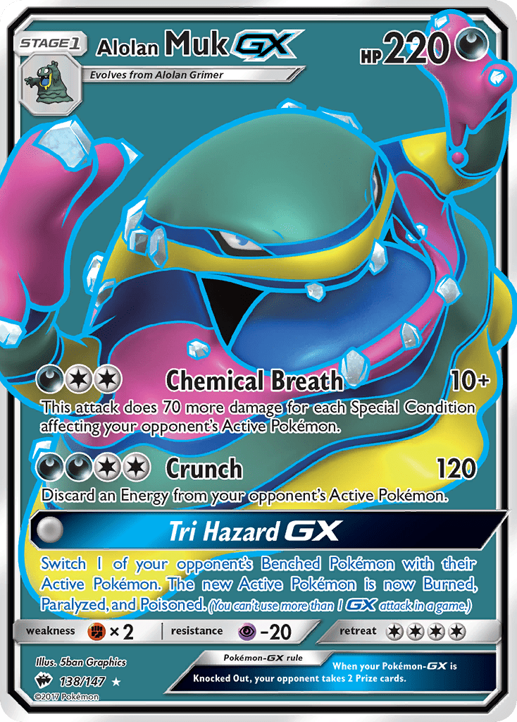 Alolan Muk GX (138/147) [Sun & Moon: Burning Shadows] Pokemon Single Pokémon  | Multizone: Comics And Games
