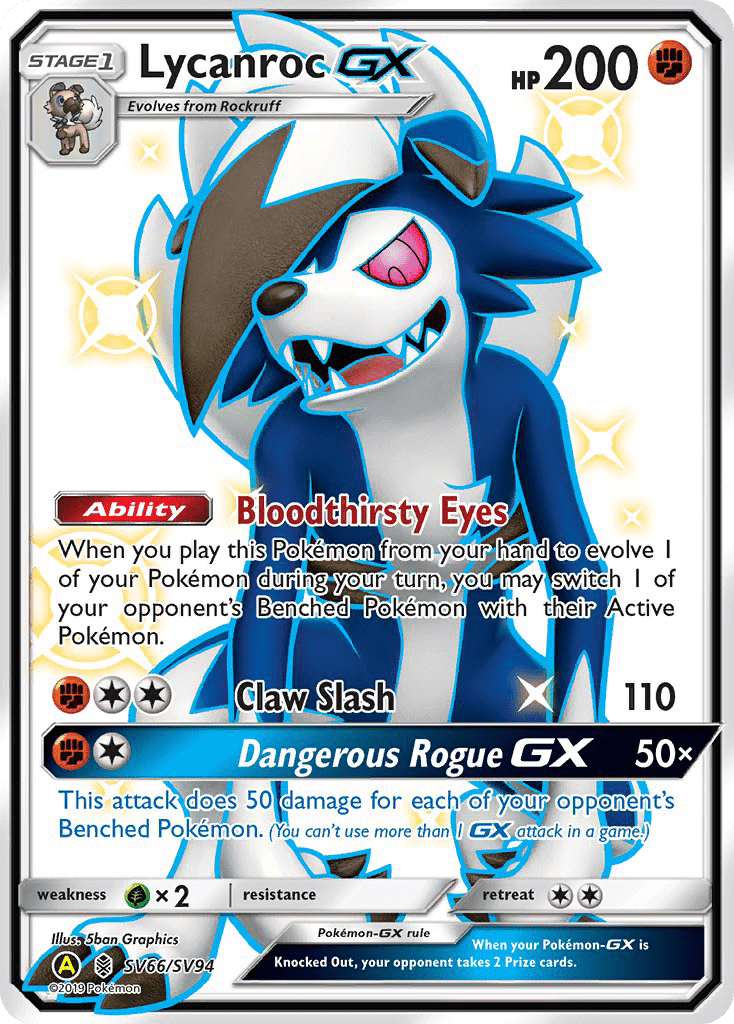 Lycanroc GX (SV66/SV94) [Sun & Moon: Hidden Fates - Shiny Vault] Pokemon Single Pokémon  | Multizone: Comics And Games