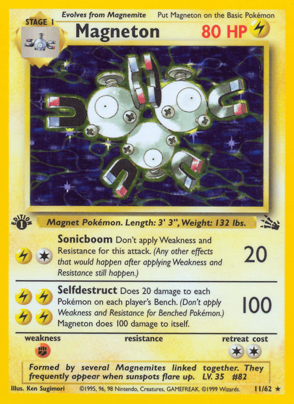 Magneton (11/62) [Fossil 1st Edition] Pokemon Single Pokémon  | Multizone: Comics And Games