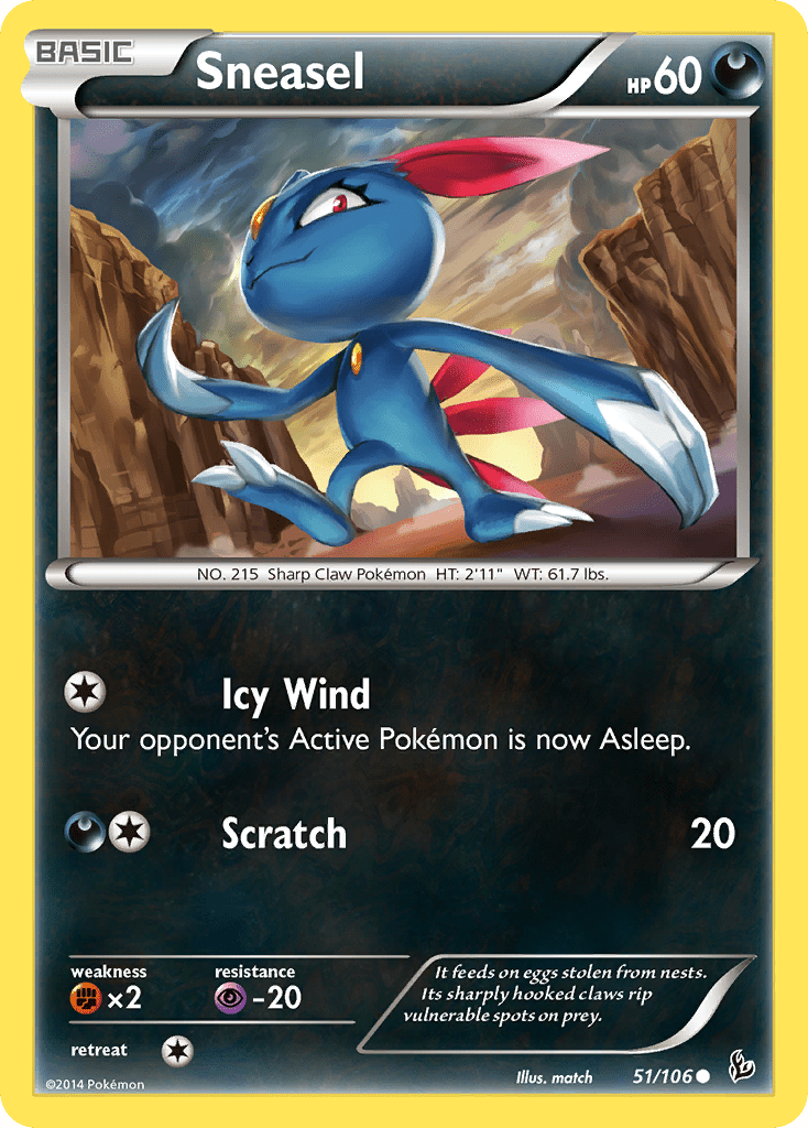 Sneasel (51/106) [XY: Flashfire] Pokemon Single Pokémon  | Multizone: Comics And Games