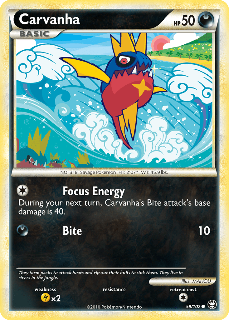 Carvanha (59/102) [HeartGold & SoulSilver: Triumphant] Pokemon Single Pokémon  | Multizone: Comics And Games