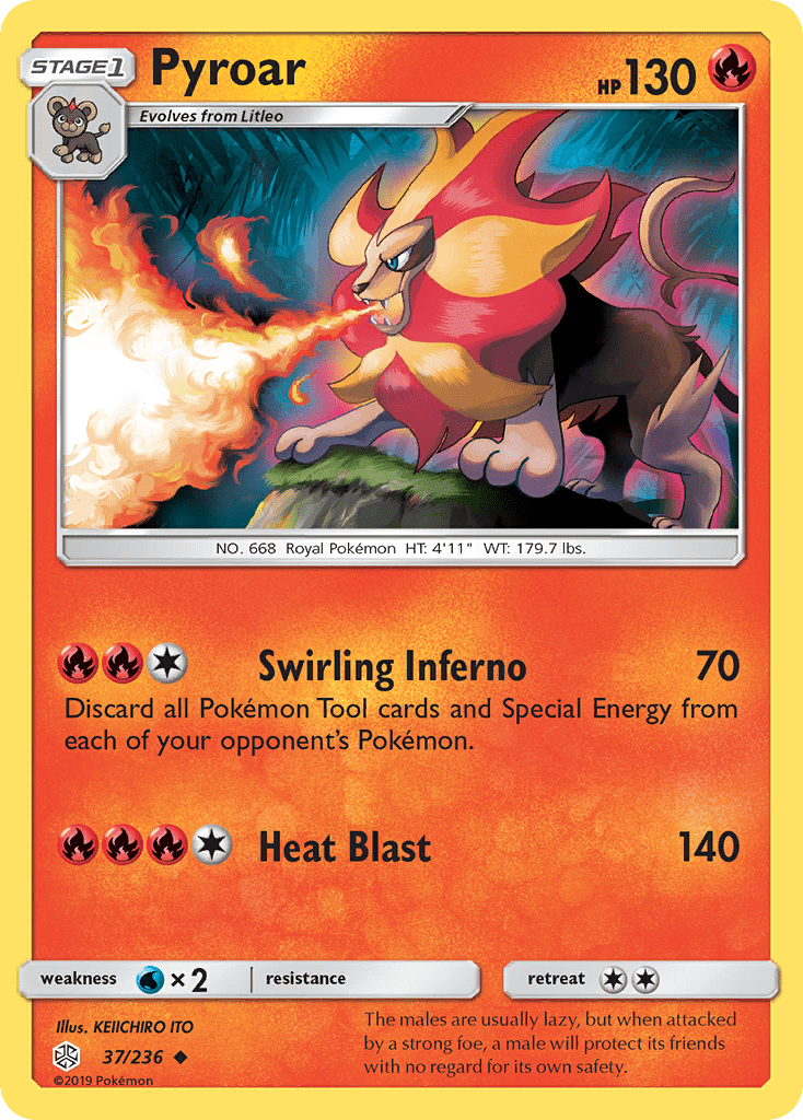 Pyroar (37/236) [Sun & Moon: Cosmic Eclipse] Pokemon Single Pokémon  | Multizone: Comics And Games