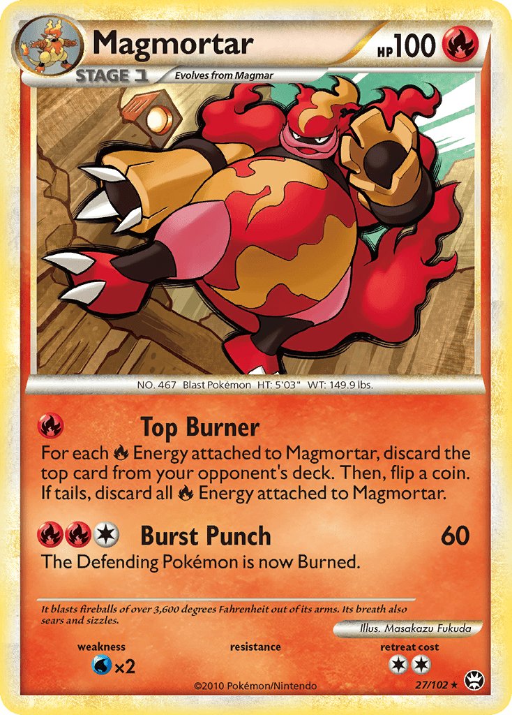 Magmortar (27/102) [HeartGold & SoulSilver: Triumphant] Pokemon Single Pokémon  | Multizone: Comics And Games