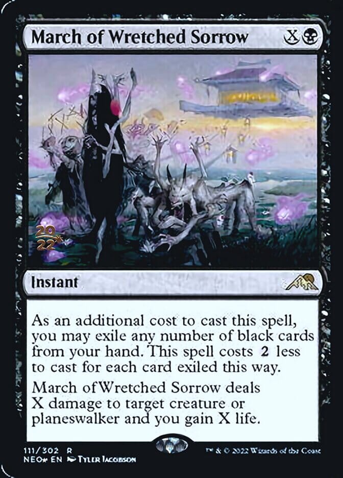 March of Wretched Sorrow [Kamigawa: Neon Dynasty Prerelease Promos] MTG Single Magic: The Gathering  | Multizone: Comics And Games