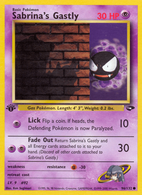 Sabrina's Gastly (96/132) [Gym Challenge 1st Edition] Pokemon Single Pokémon  | Multizone: Comics And Games