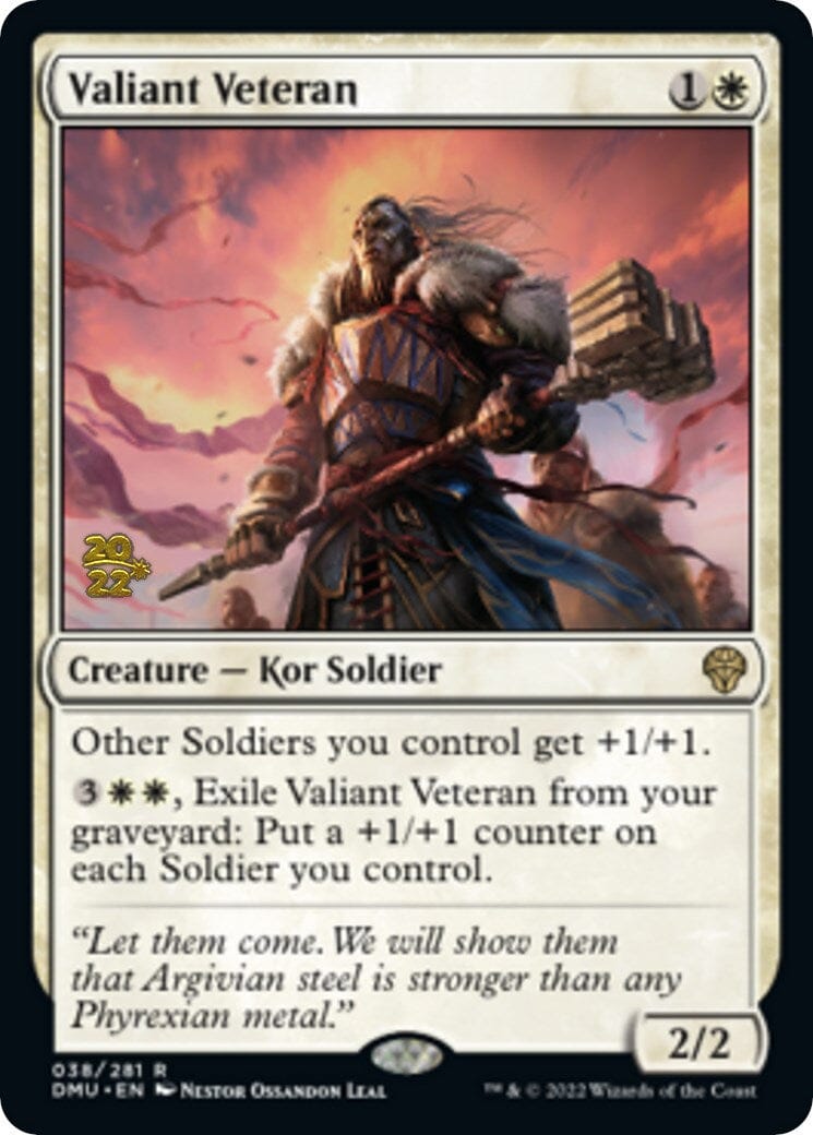 Valiant Veteran [Dominaria United Prerelease Promos] MTG Single Magic: The Gathering  | Multizone: Comics And Games