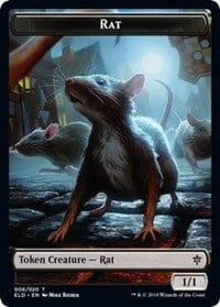 Rat // Food (16) Double-sided Token [Throne of Eldraine Tokens] MTG Single Magic: The Gathering  | Multizone: Comics And Games