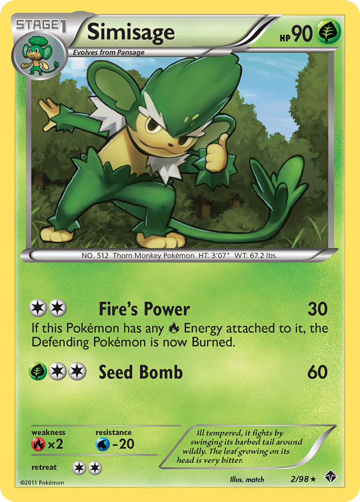 Simisage (2/98) [Black & White: Emerging Powers] Pokemon Single Pokémon  | Multizone: Comics And Games