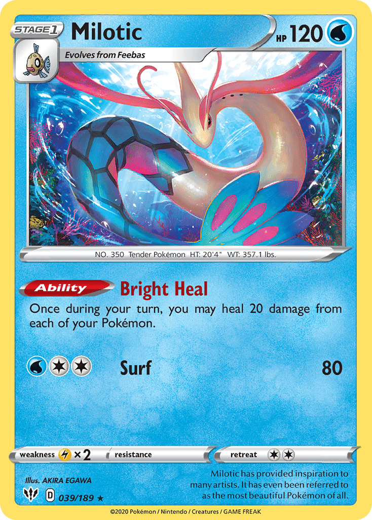 Milotic (039/189) [Sword & Shield: Darkness Ablaze] Pokemon Single Pokémon  | Multizone: Comics And Games