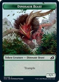 Dinosaur Beast // Human Soldier (005) Double-sided Token [Ikoria: Lair of Behemoths Tokens] MTG Single Magic: The Gathering  | Multizone: Comics And Games