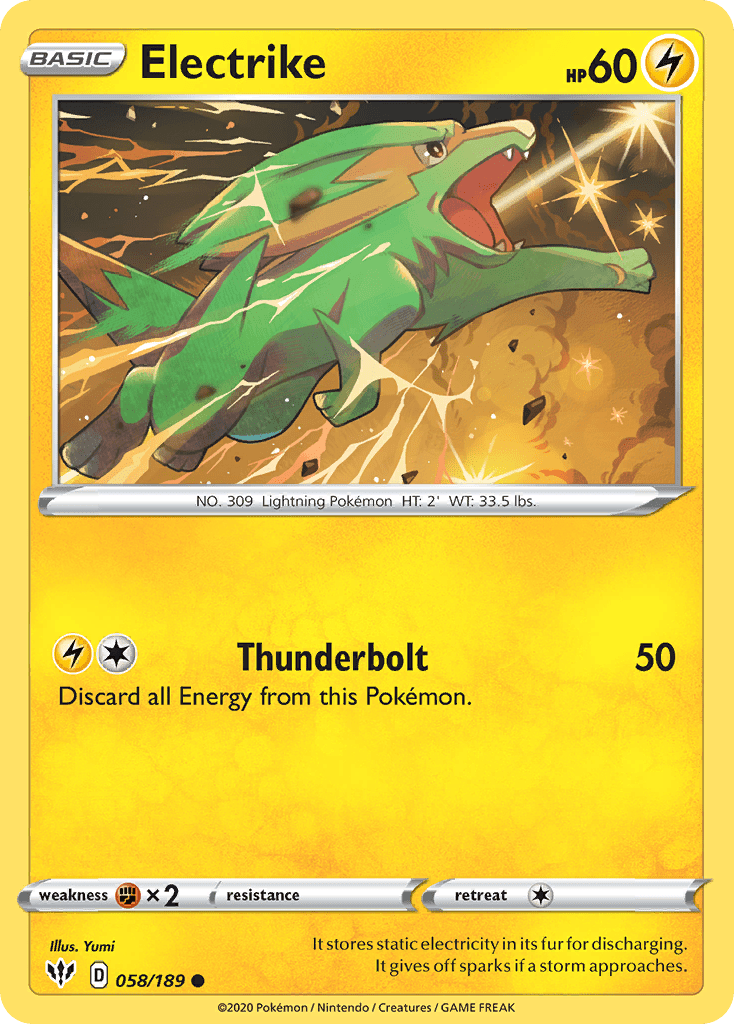 Electrike (058/189) [Sword & Shield: Darkness Ablaze] Pokemon Single Pokémon  | Multizone: Comics And Games